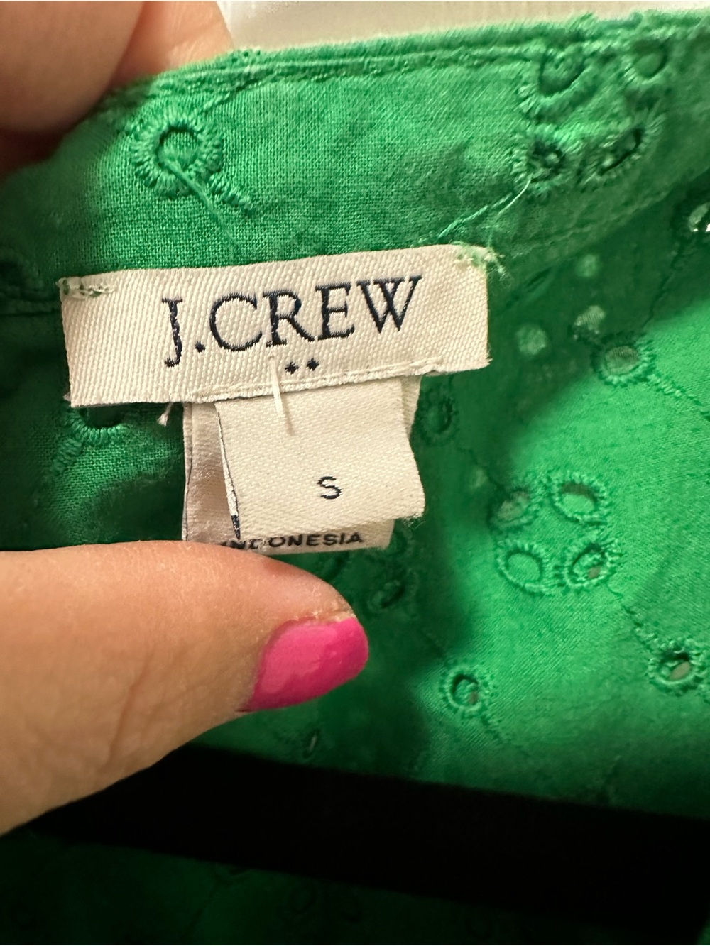 J.Crew Green Eyelet Sleeveless Fit & Flare Dress Size Small - Picture 4 of 11